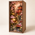 Book Nook Pagode des Cerisiers : pagode japonaise miniature illuminée entre vos livres