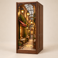 Book Nook Passage Parisien : ruelle de Paris en miniature illuminée, insert pour étagère de livres